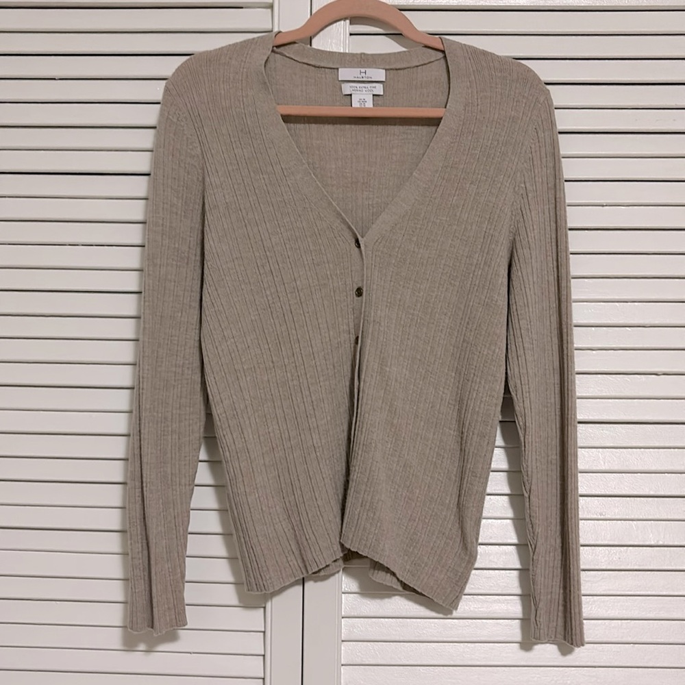 H by Halston 100% Merino Wool Cardigan